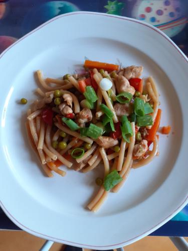 Gyömbéres-chilis tészta csirkemellel